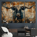 Longhorn Wall Art – Rustic Western Bull Canvas Print, Modern