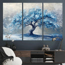 Abstract Blue Tree Art Canvas Print, Majestic Tree Wall Art