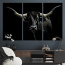 Texas Black Longhorn Bull Wall Art Canvas Print - Western by MyGreatCanvas | Canvas Wall Art Prints | Photo Prints & Wall Decor