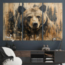 Majestic Grizzly 399 Bear Wall Art | 3-Panel Rustic Canvas