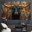 Longhorn Texas Cow Bull Wall Art | Rustic Farmhouse Canvas by MyGreatCanvas | Canvas Wall Art Prints | Photo Prints & Wall Decor