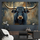 Texas Western Wall Art Canvas Print - Abstract Cow Longhorn by MyGreatCanvas | Canvas Wall Art Prints | Photo Prints & Wall Decor