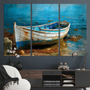 Vintage Boat on Tranquil Waters | Coastal Wall Art for