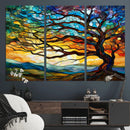 Vibrant Mosaic Tree of Life Wall Art | Stained Glass Style