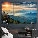 Sunrise Over Mountain Range Wall Art Canvas Print, Farmhouse
