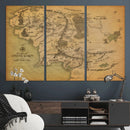 Middle Earth Map Canvas Wall Art – Vintage Fantasy Map