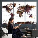 World Map Canvas Print – Detailed Map of the World Wall Art