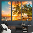 Tropical Sunset Beach Canvas Wall Art Print – Vibrant Palm by MyGreatCanvas | Canvas Wall Art Prints | Photo Prints & Wall Decor