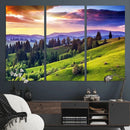 Green Hills and Sunset Wall Art Print - Scenic Landscape by MyGreatCanvas | Canvas Wall Art Prints | Photo Prints & Wall Decor