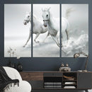 Large Wall Art Canvas Print – Beautiful Running White Horses