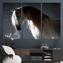 Large Wall Art Cream Colored Horse on Grey Background Canvas
