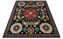 Wool Hand-Knotted Mamluk Traditional Rug - Black Maroon Beige