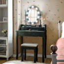 Makeup Dressing Table with Touch Switch Lighted Mirror and Cushioned Stool by LJGDeals