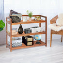2-Tier Acacia Wood Shoe Rack with 4 Side Metal Hooks by LJGDeals
