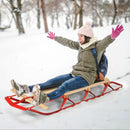 54 Inch Wood Snow Sled with Metal Runners and Steering Bar by LJGDeals