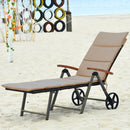 Outdoor Chaise Lounge Chair Rattan Lounger Recliner Chair by LJGDeals