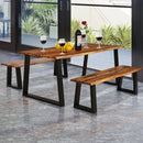 Solid Acacia Wood Patio Bench Dining Bench Seating Chair by LJGDeals