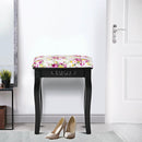Vanity Wood Dressing Stool Padded Piano Seat with Rose Cushion by LJGDeals