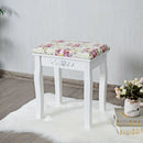 Vanity Wood Dressing Stool Padded Piano Seat with Rose Cushion by LJGDeals