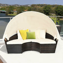 Patio Round Daybed Rattan Furniture Sets with Canopy by LJGDeals