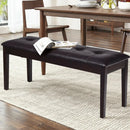 Upholstered Dining Room PU Bench Solid Wood Button Tufted by LJGDeals