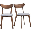 Set of 2 Dining Chairs Upholstered Curved Back Side by LJGDeals
