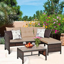 3 Pieces Patio Wicker Rattan Sofa Set by LJGDeals
