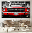 Red Mustang Car Wall Art – Framed Classic Vehicle Canvas by MyGreatCanvas | Canvas Wall Art Prints | Photo Prints & Wall Decor