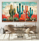 Colorful Cacti Wall Art – Framed Vibrant Succulent Canvas by MyGreatCanvas | Canvas Wall Art Prints | Photo Prints & Wall Decor