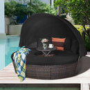 Patio Round Daybed Rattan Furniture Sets with Canopy by LJGDeals
