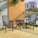 Set of 2 Outdoor Patio Folding Chairs-Gray by LJGDeals
