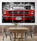 Red Mustang Car Wall Art – Framed Classic Vehicle Canvas by MyGreatCanvas | Canvas Wall Art Prints | Photo Prints & Wall Decor