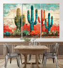 Colorful Cacti Wall Art – Framed Vibrant Succulent Canvas by MyGreatCanvas | Canvas Wall Art Prints | Photo Prints & Wall Decor