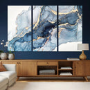 Abstract Art Print - Blue Abstract Canvas Wall Art Print