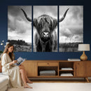 Scottish Cow Wall Art Canvas Print | Longhorn Wall Art |