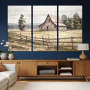 Rustic Farmhouse Barn Wall Art | 3-Panel Framed Gallery Wrap by MyGreatCanvas | Canvas Wall Art Prints | Photo Prints & Wall Decor