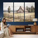 Rustic Farmhouse Barn Wall Art | 3-Panel Framed Gallery Wrap