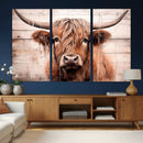 Vintage Scottish Highland Cow Cattle Art Print Farmhouse