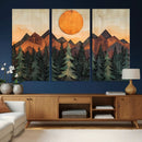 Sunset Mountain Landscape Canvas Wall Art Print - Nature