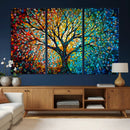 Yggdrasil Tree of Life Wall Art Print | Mosaic Style 3-Panel