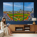 Wrigley Field Chicago Cubs Panoramic Canvas Print –