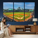 Wrigley Field Chicago Cubs Panoramic Canvas Print –