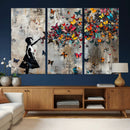Butterfly Girl Wall Art – Vibrant Street Style Canvas Print,