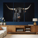 Majestic Longhorn Bull Wall Art Canvas Print – Dark by MyGreatCanvas | Canvas Wall Art Prints | Photo Prints & Wall Decor