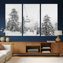 Snowy Ski Lift Wall Art – Framed Winter Forest Canvas by MyGreatCanvas | Canvas Wall Art Prints | Photo Prints & Wall Decor