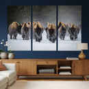 Bison Herd Wall Art Canvas Print, Framed Rustic Wildlife by MyGreatCanvas | Canvas Wall Art Prints | Photo Prints & Wall Decor