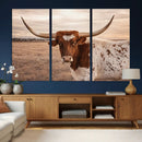 Texas Longhorn Cow Canvas Wall Art, Majestic Bull and Rustic by MyGreatCanvas | Canvas Wall Art Prints | Photo Prints & Wall Decor