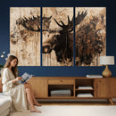 Moose Canvas Wall Art — Rustic Wildlife Painting Print | by MyGreatCanvas | Canvas Wall Art Prints | Photo Prints & Wall Decor