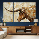 Rustic Longhorn Bull Wall Art Canvas Print – Vintage Western by MyGreatCanvas | Canvas Wall Art Prints | Photo Prints & Wall Decor