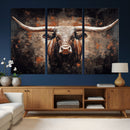 Abstract Longhorn Wall Art Canvas Print – Vintage Western by MyGreatCanvas | Canvas Wall Art Prints | Photo Prints & Wall Decor
